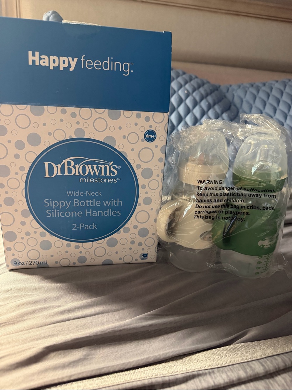 Dr. Brown’s Wide Neck Sippy Bottle with Silicone Handles- 2 pack